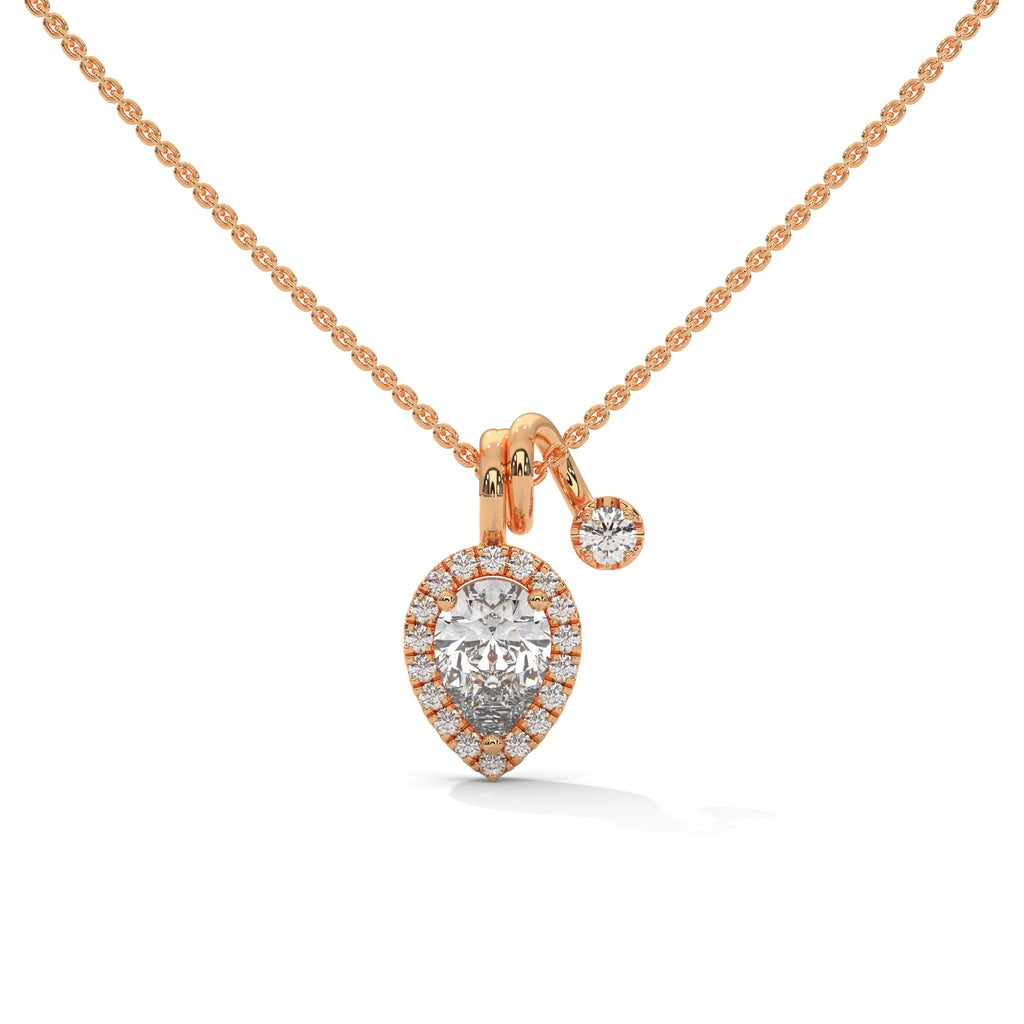 Pear Diamond Halo Pendant