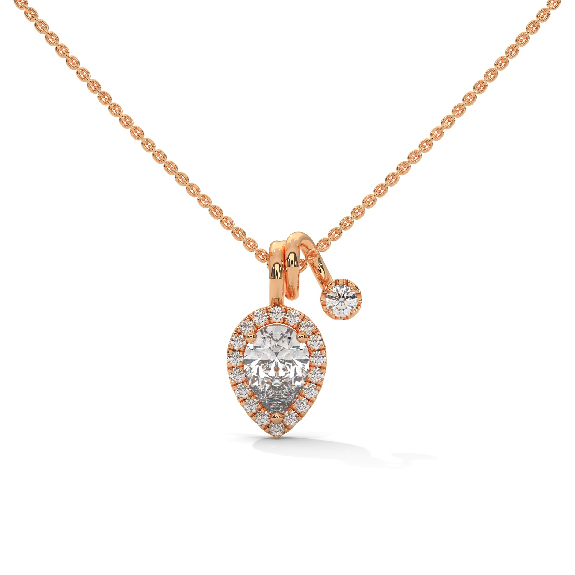 Pear Diamond Halo Pendant