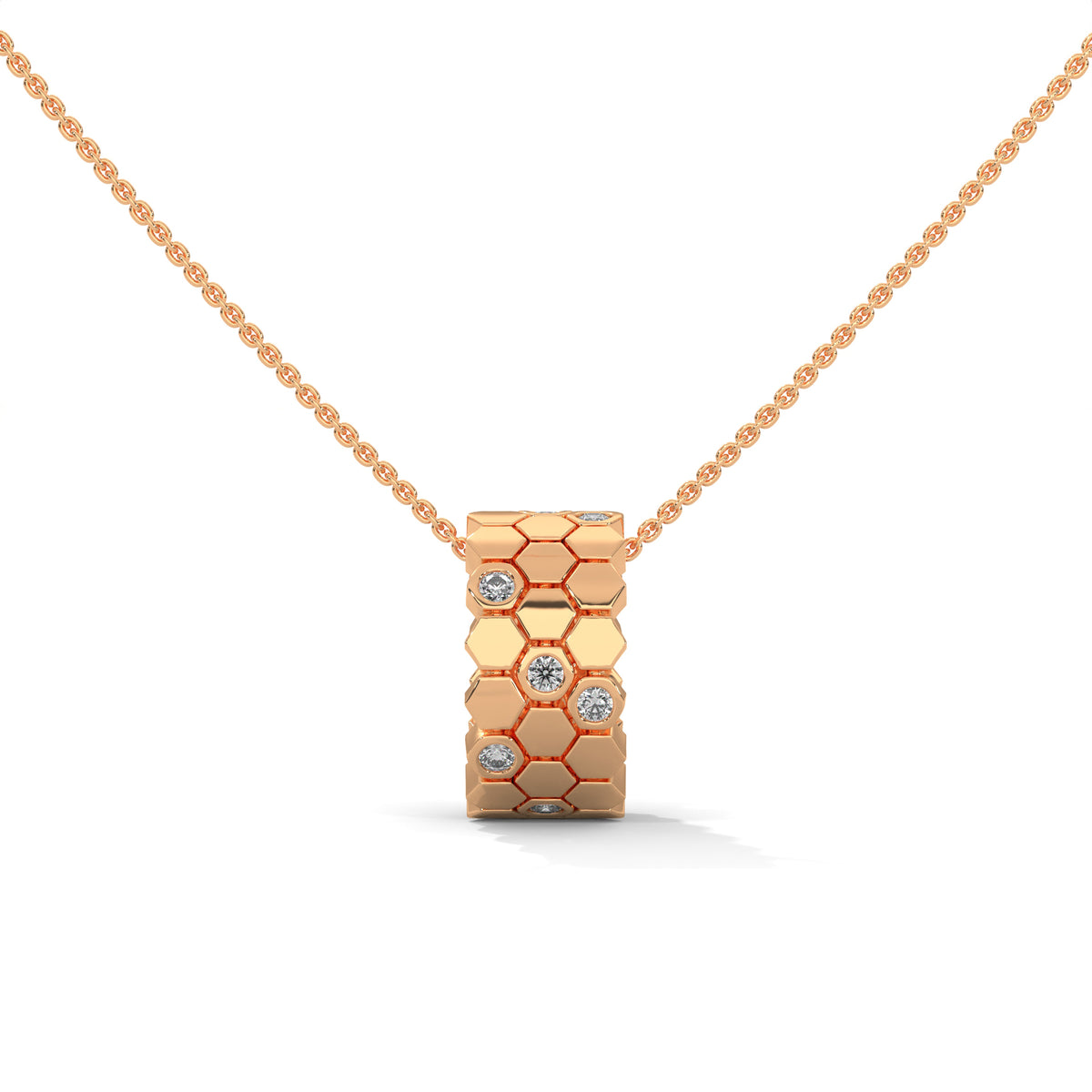 Honeycomb Diamond Pendant – view 7 of 9, lab grown diamond necklace | Jewelix Atelier