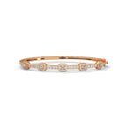 Emerald & Round Diamond Geometric Bracelet