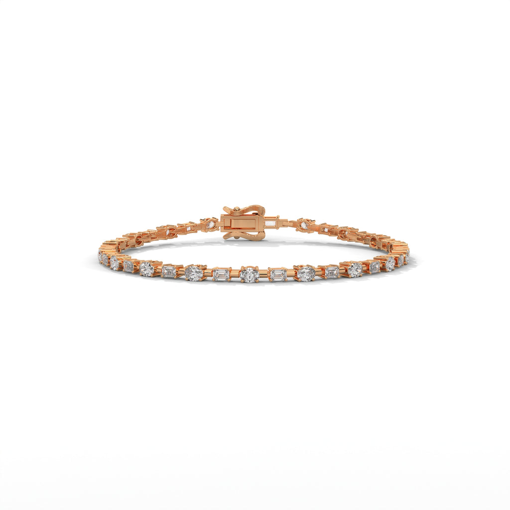 Emerald & Oval Diamond Tennis Bracelet