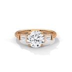 Round Diamond Three Stone Engagement Ring