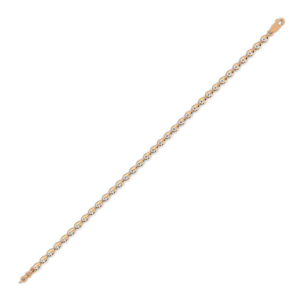 Bezel Diamond Teardrop Bracelet