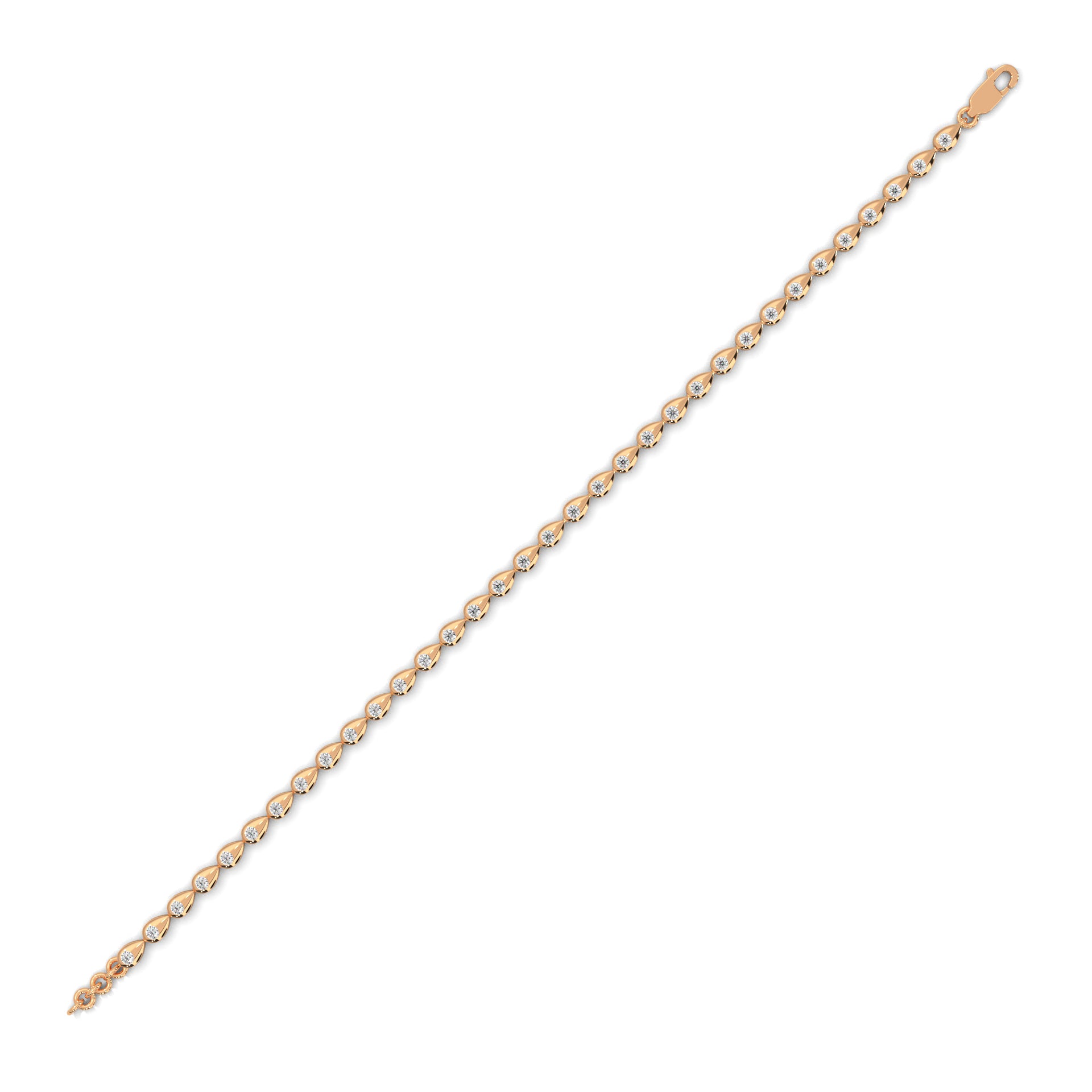 Bezel Diamond Teardrop Bracelet