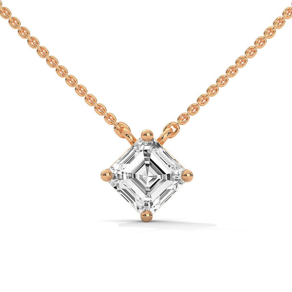 Asscher Solitaire Diamond Pendant