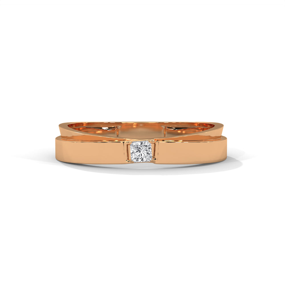 Princess Cut Flush Set Wedding Band