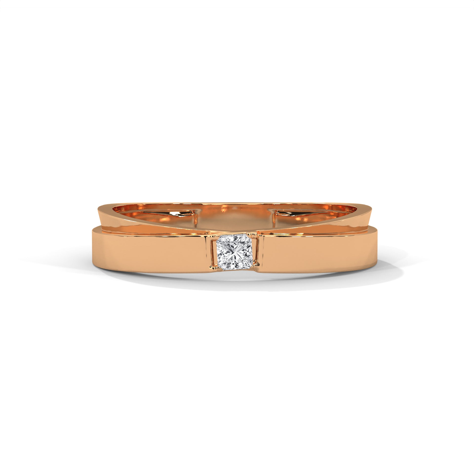 Princess Cut Flush Set Wedding Band
