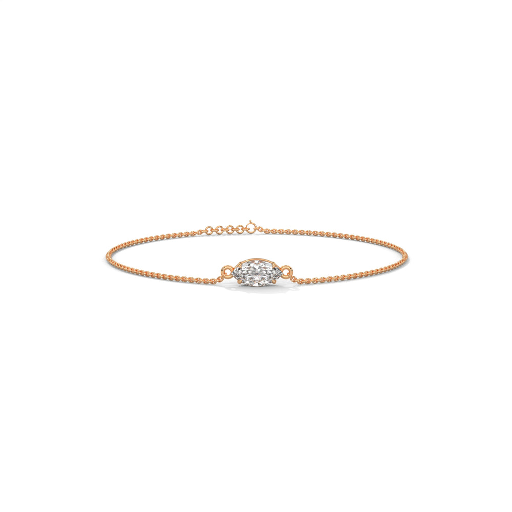 Marquise Cut Solitaire Diamond Bracelet