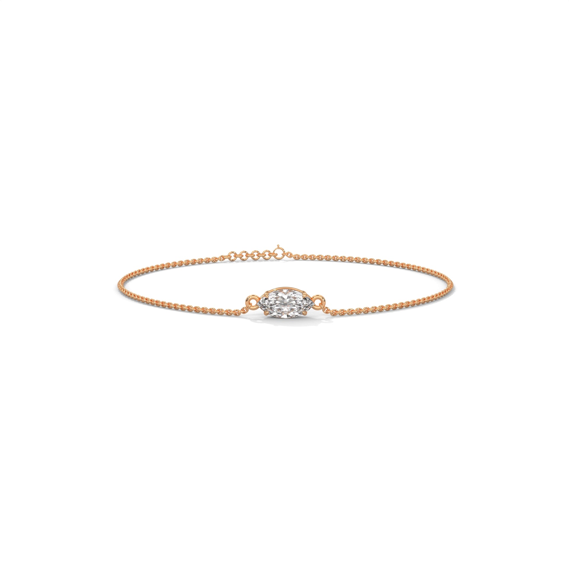 Marquise Cut Solitaire Diamond Bracelet