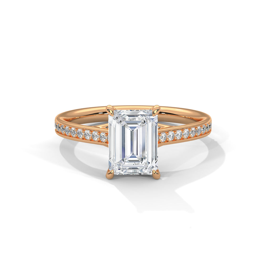 Radiant Cut Diamond Pavé Engagement Ring