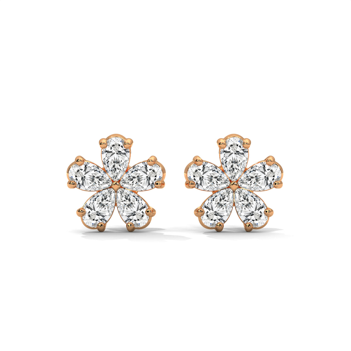 Fleur Royale Diamond Earrings – Style MJE2605008, product photo — Jewelix Atelier