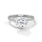 Round Cut Diamond Pavé Engagement Ring