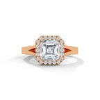 Asscher Cut Diamond Halo Engagement Ring