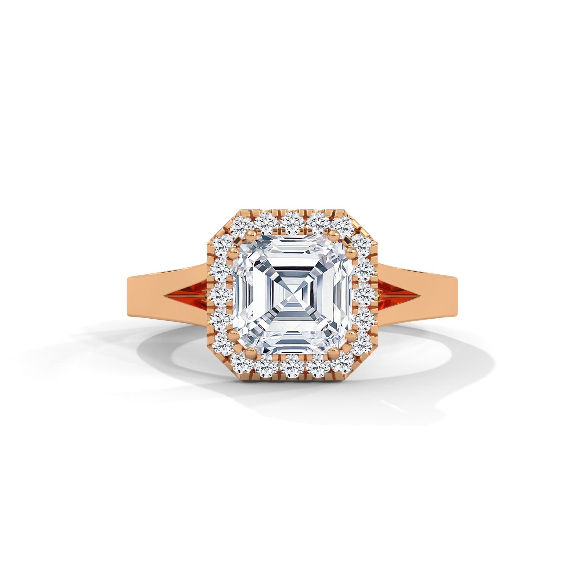 Asscher Cut Diamond Halo Engagement Ring
