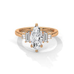 Marquise Cut Three Stone Diamond Engagement Ring