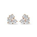 Mixed Shape Diamond Cluster Stud Earrings
