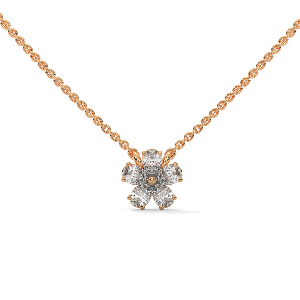 Pear Diamond Floral Pendant