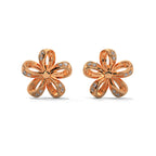 Open Floral Diamond Stud Earrings