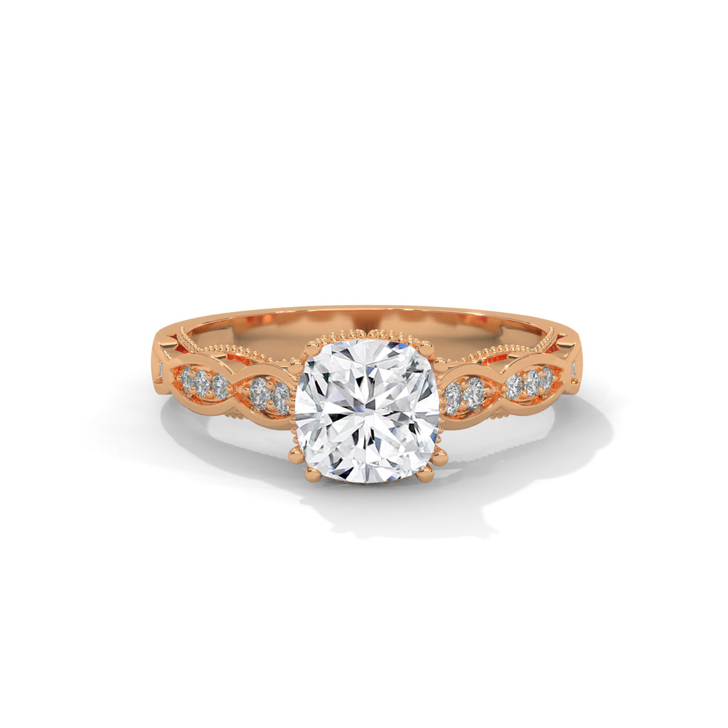Vintage Cushion Cut Diamond Ring