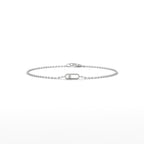 Floating Diamond Paperclip Bracelet