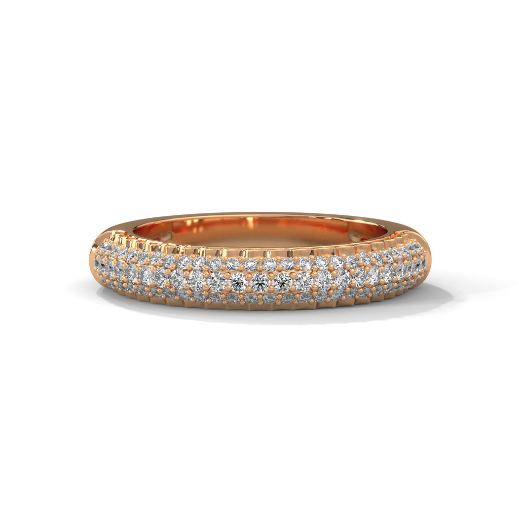 Triple Row Diamond Pavé Band Ring
