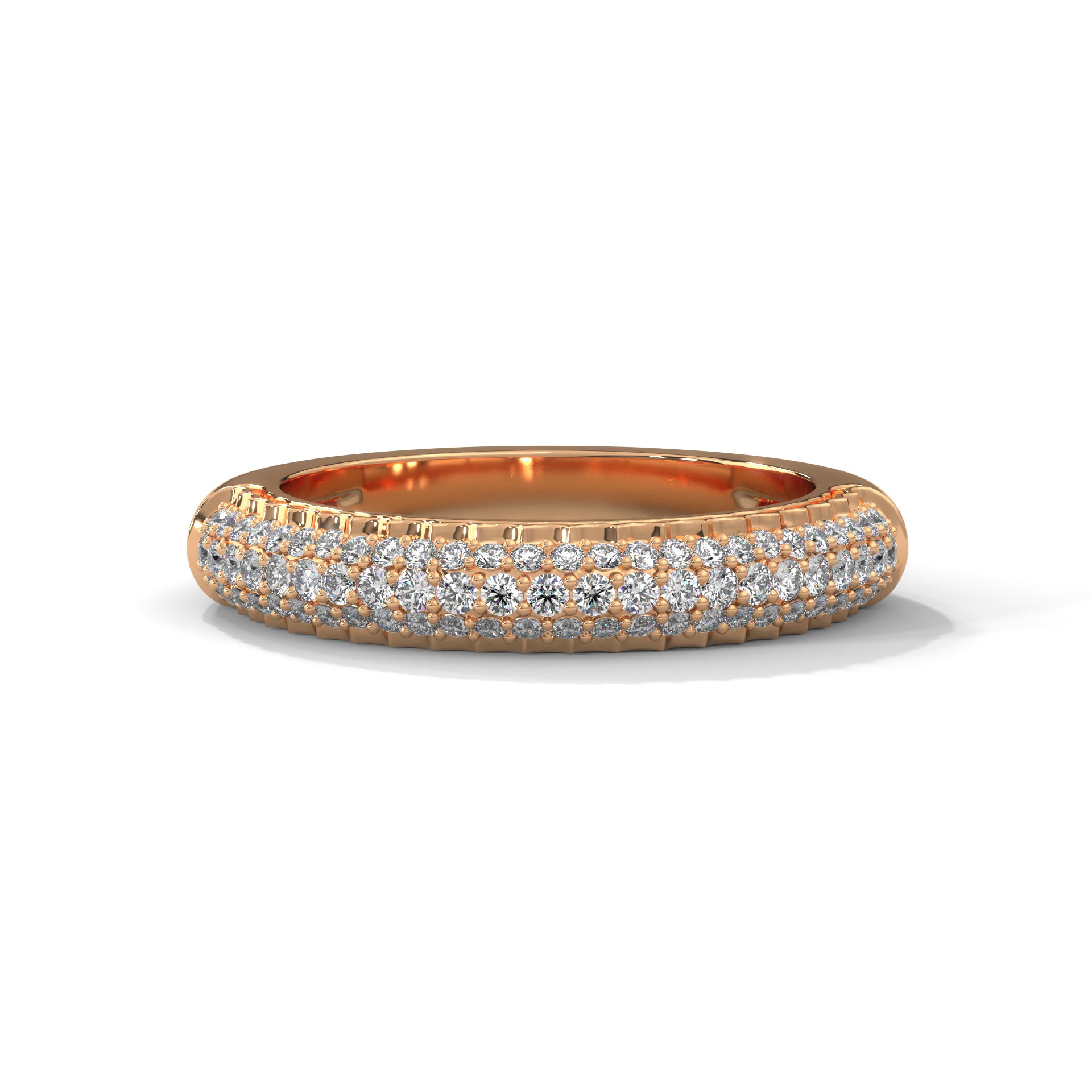 Triple Row Diamond Pavé Band Ring