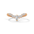 Marquise & Round Diamond Chevron Ring