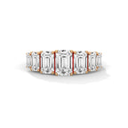 Graduated Emerald Cut Seven Stone Diamond Ring