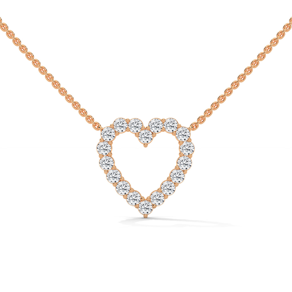 Open Heart Diamond Pendant