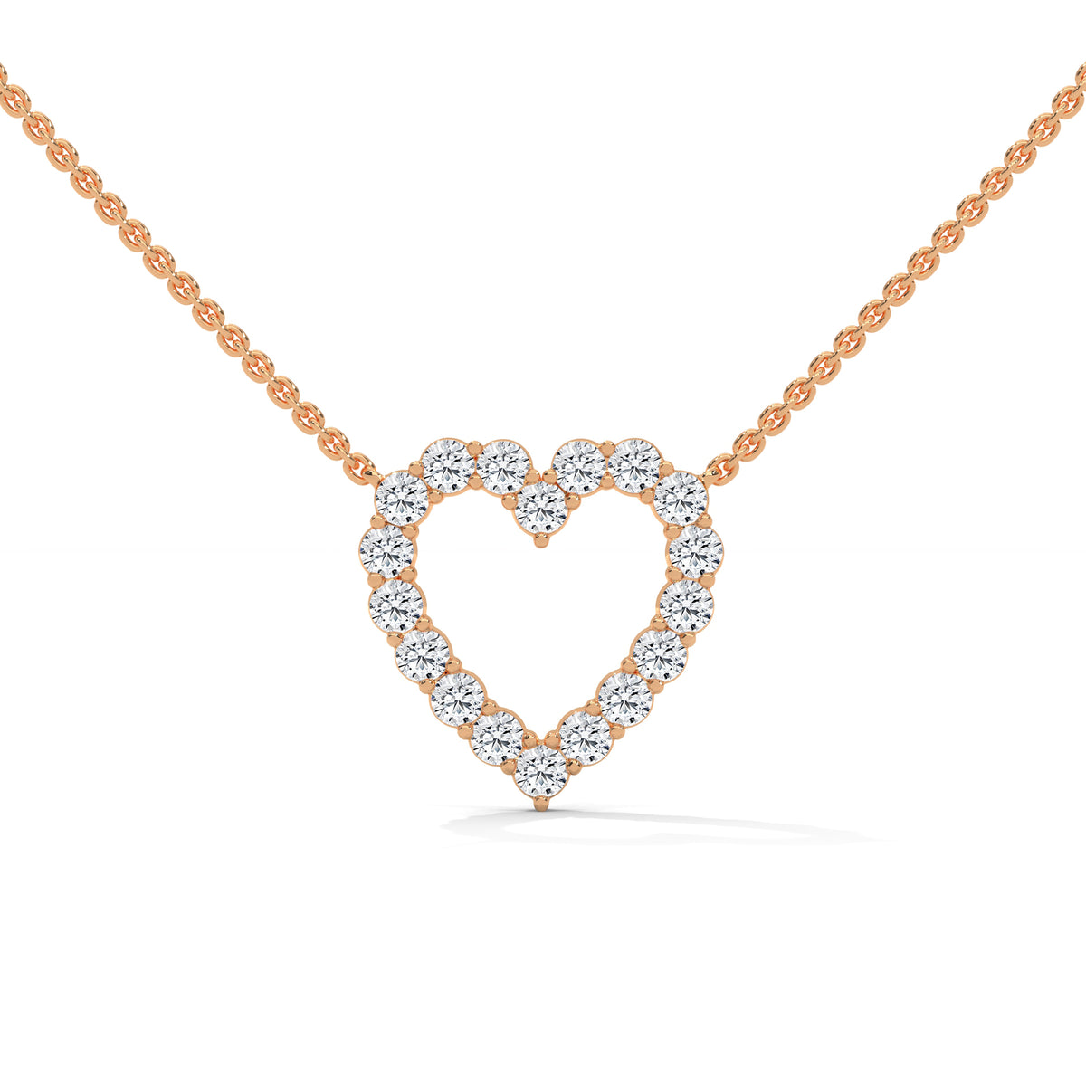 Open Heart Diamond Pendant – view 4 of 9, lab grown diamond necklace | Jewelix Atelier