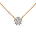 Heart Diamond Floral Pendant