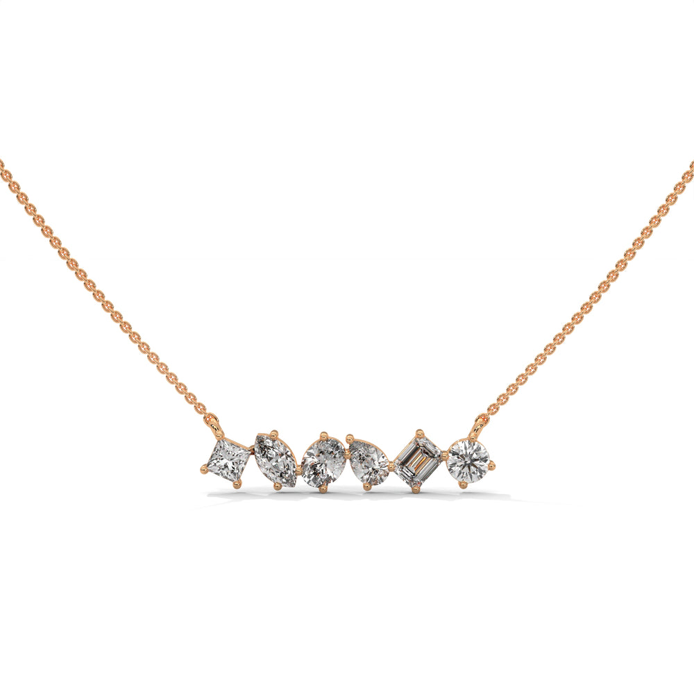Multi Shape Diamond Bar Pendant