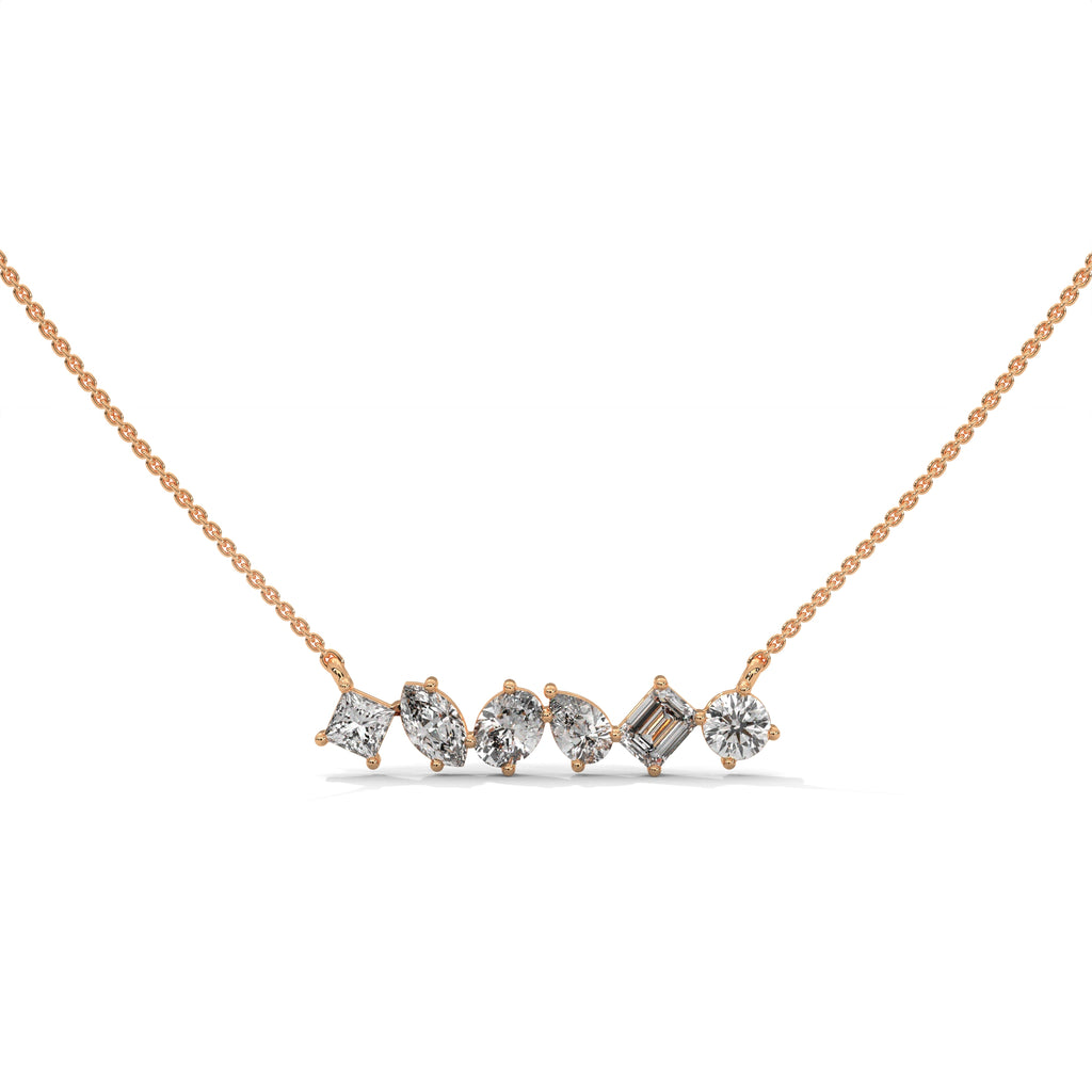 Multi Shape Diamond Bar Pendant