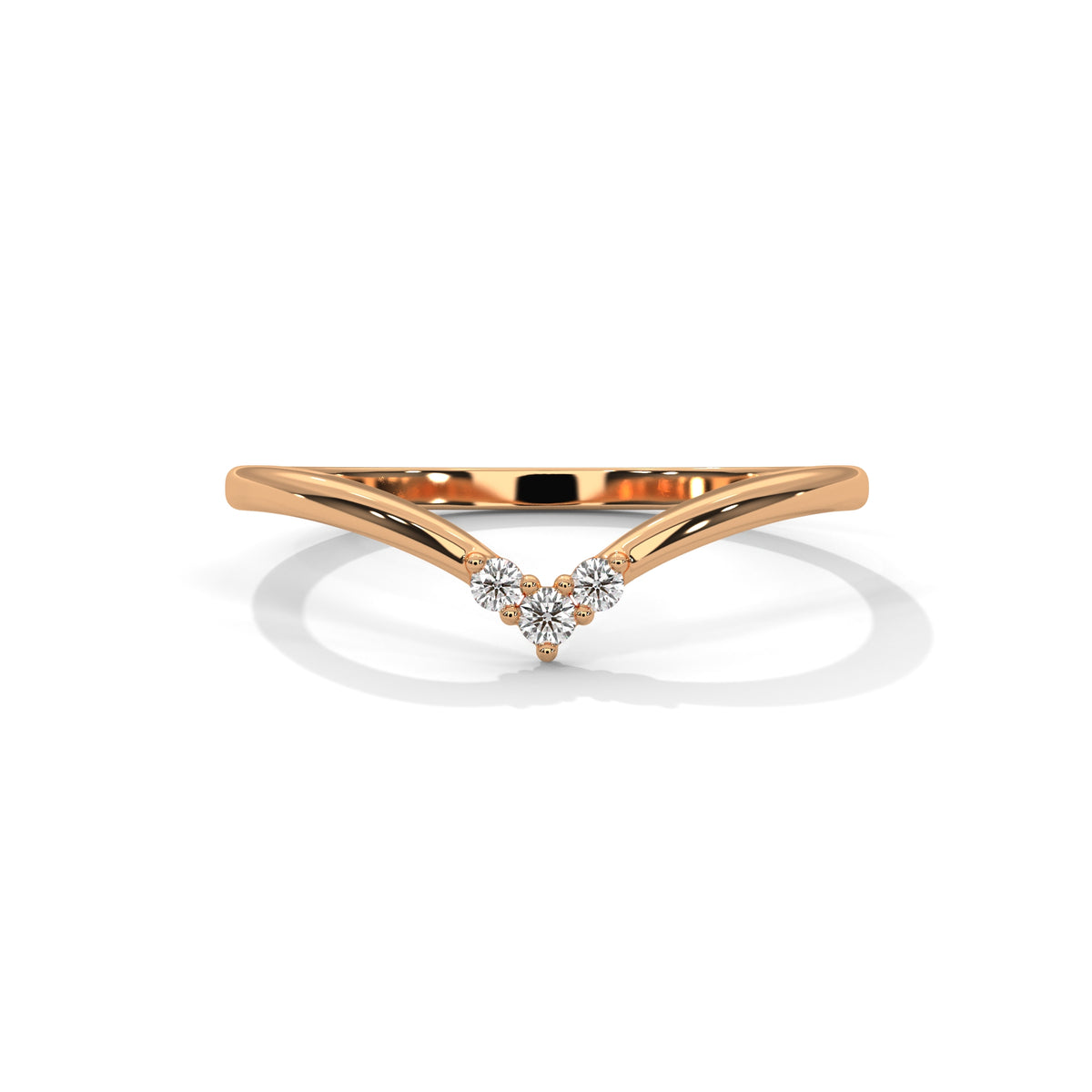 Diamond Chevron Wishbone Ring – view 2 of 9, lab grown diamond ring | Jewelix Atelier