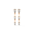 Pear Cut Three Station Drop Diamond Earrings