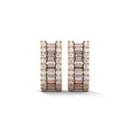 Baguette & Round Diamond Statement Hoop Earrings