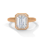 Emerald Cut Diamond Halo Engagement Ring