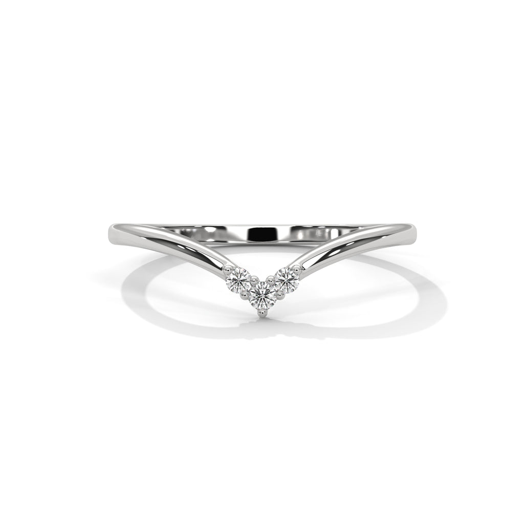 Diamond Chevron Wishbone Ring