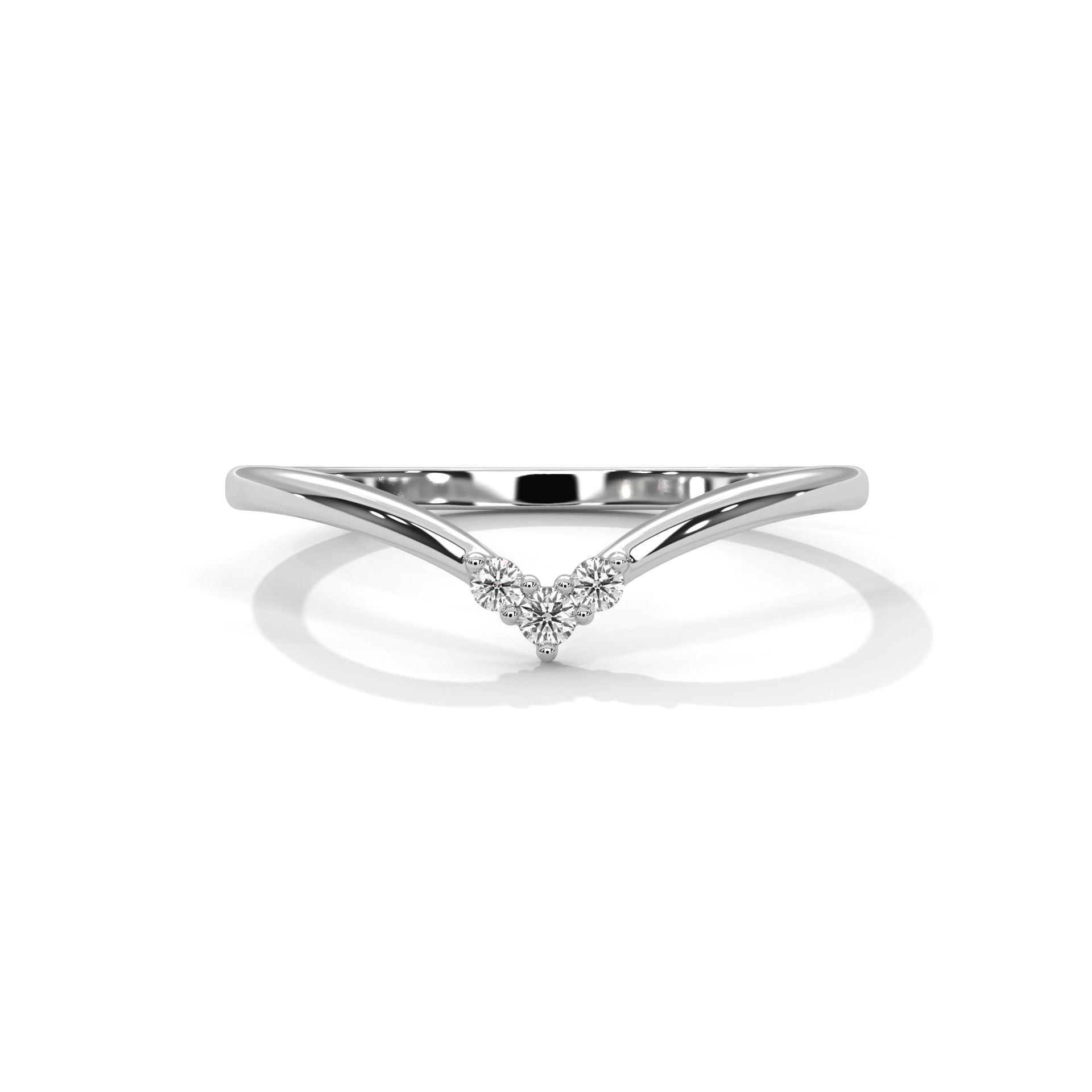 Diamond Chevron Wishbone Ring