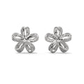 Open Floral Diamond Stud Earrings