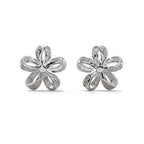 Open Floral Diamond Stud Earrings