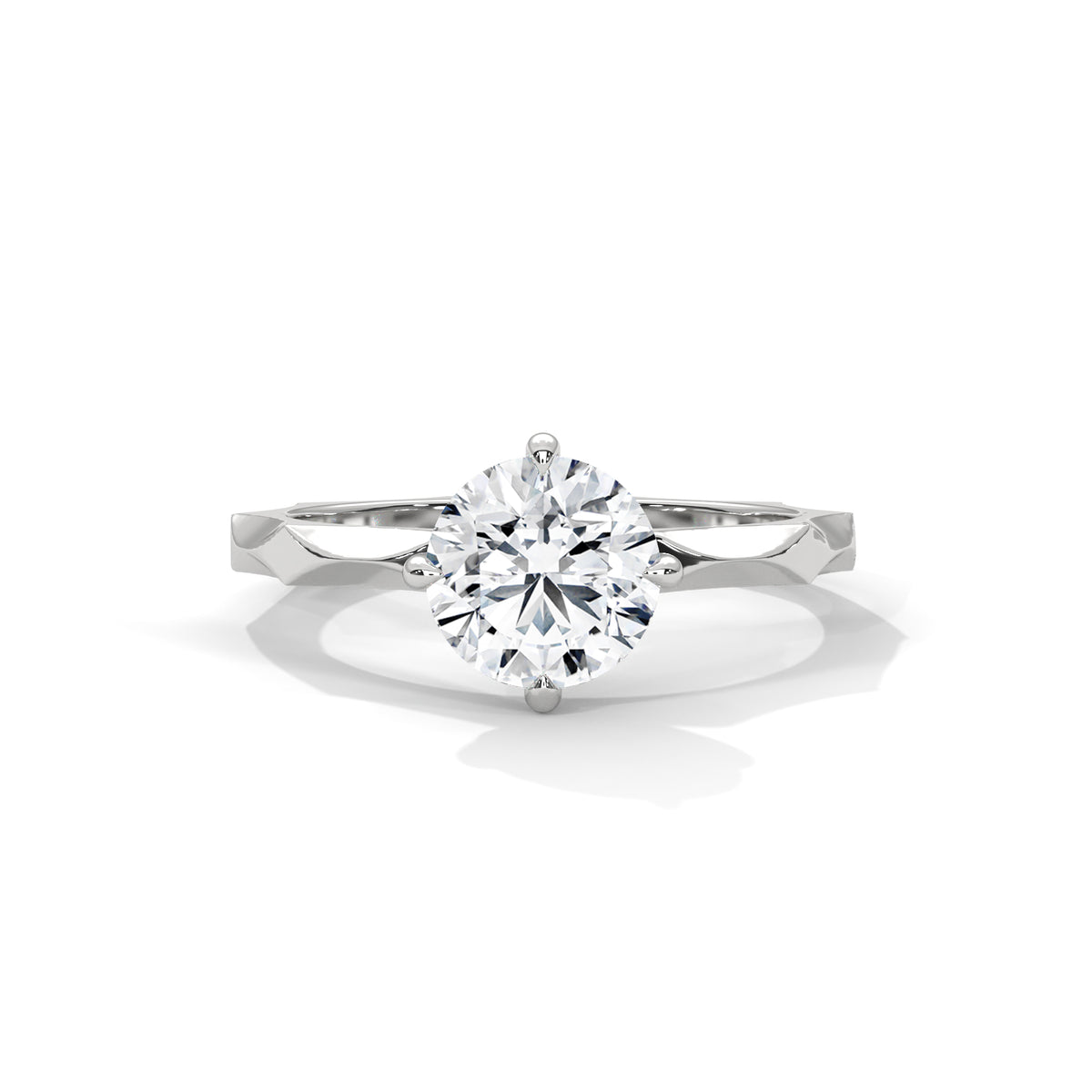 Round brilliant solitaire engagement ring — Jewelix Atelier