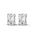 Emerald Cut Solitaire Diamond Stud Earrings