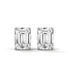 Emerald Cut Solitaire Diamond Stud Earrings