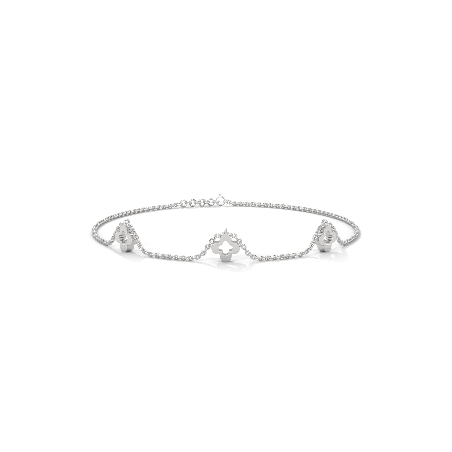 Triple Clover Station Bracelet