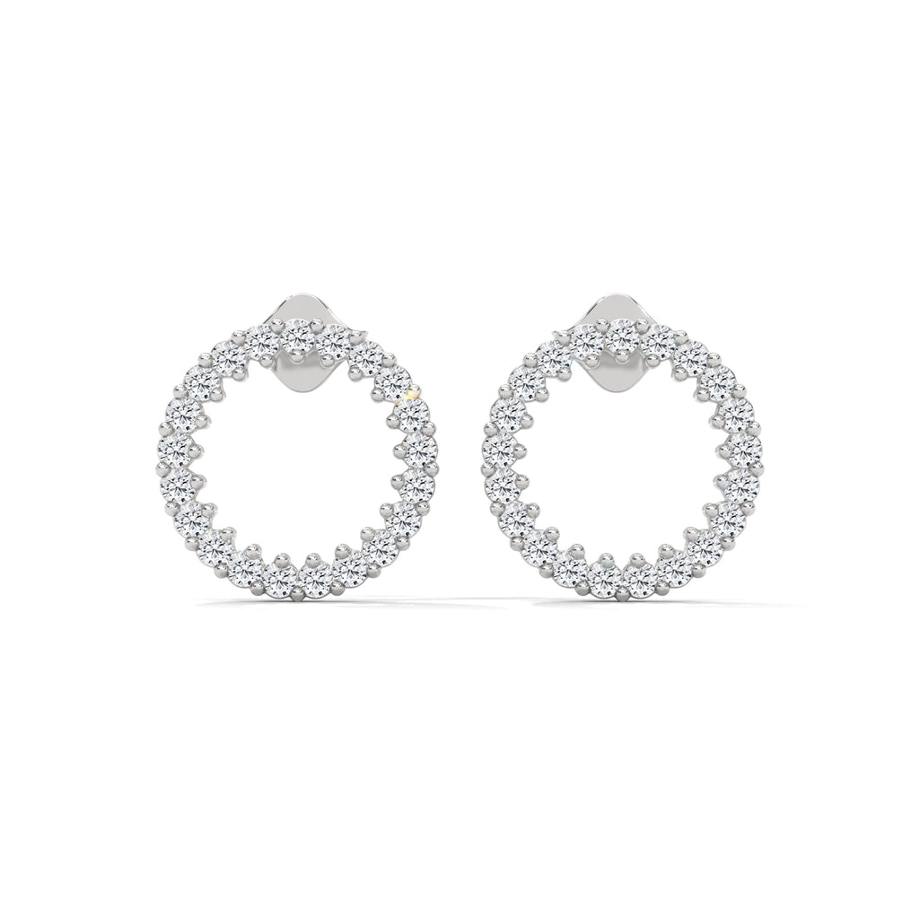 Diamond Circle Stud Earrings