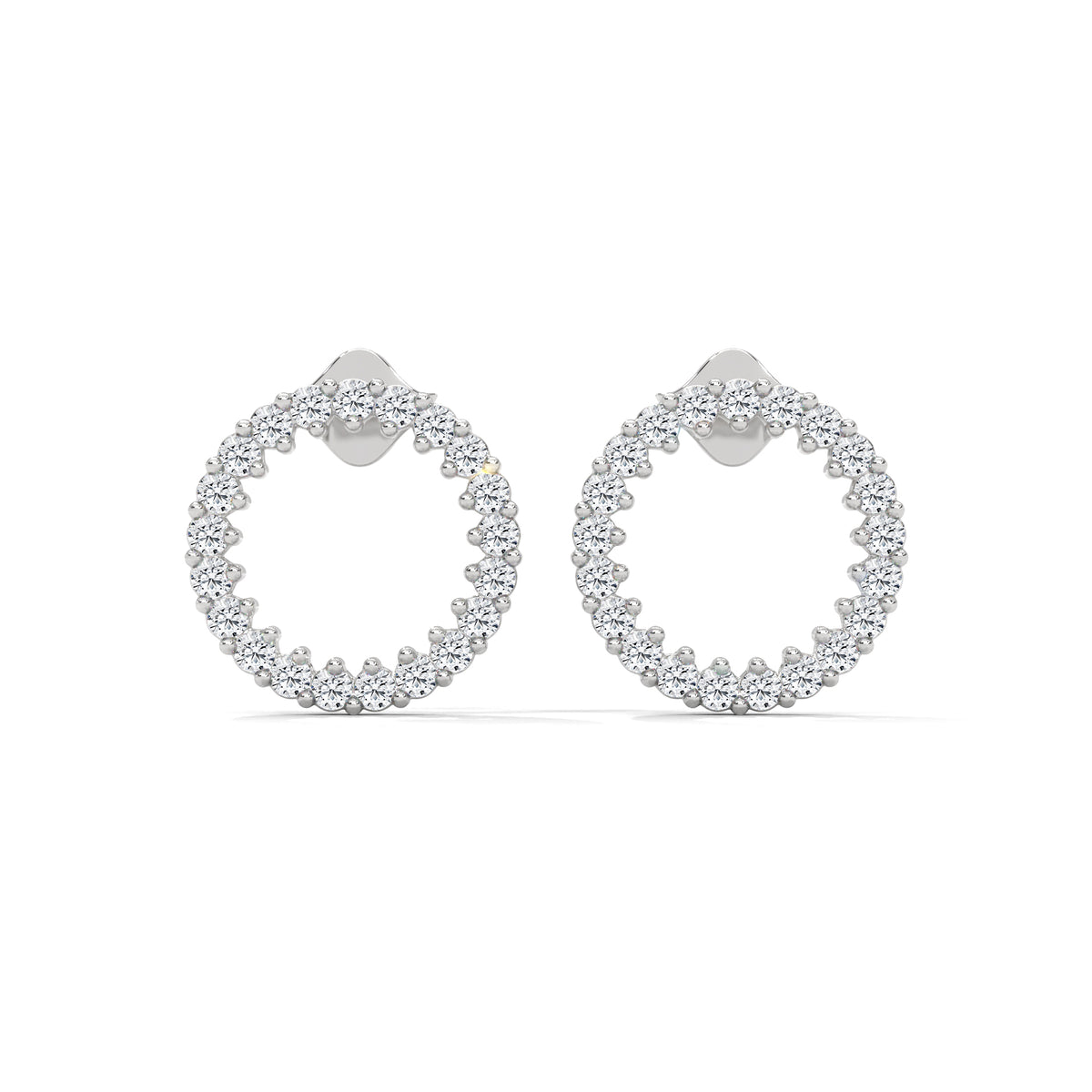 Diamond Circle Stud Earrings — Jewelix Atelier