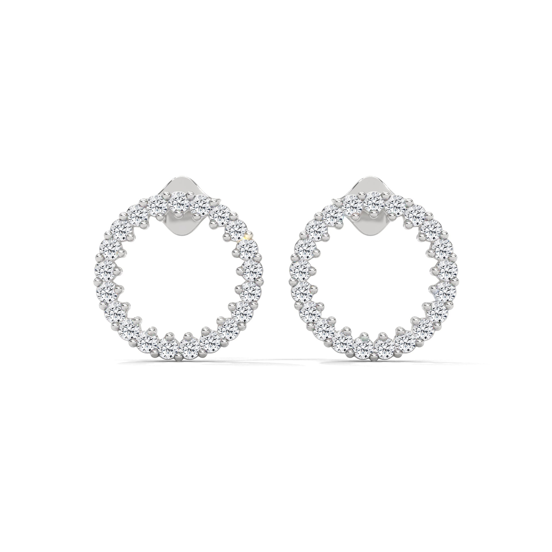 Diamond Circle Stud Earrings