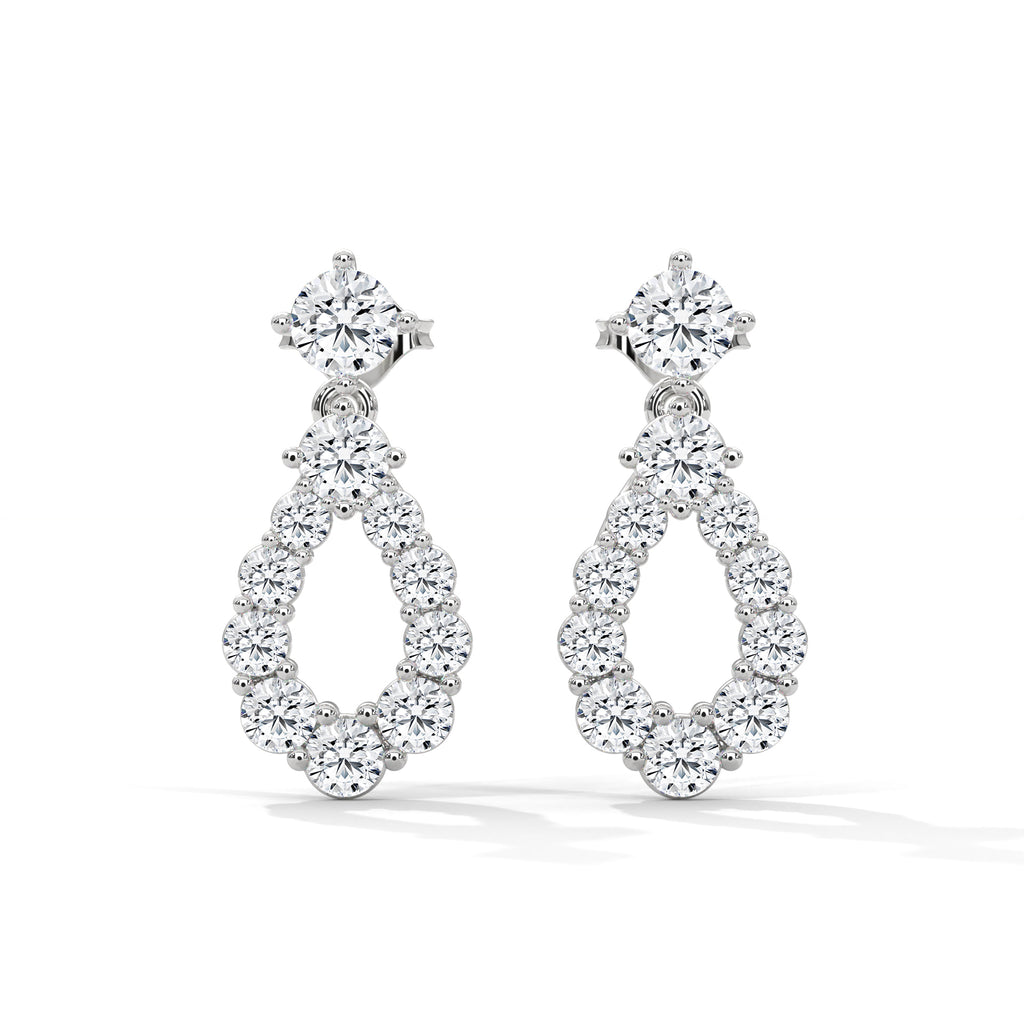 Diamond Teardrop Drop Earrings