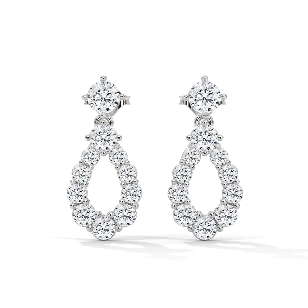 Diamond Teardrop Drop Earrings — Jewelix Atelier